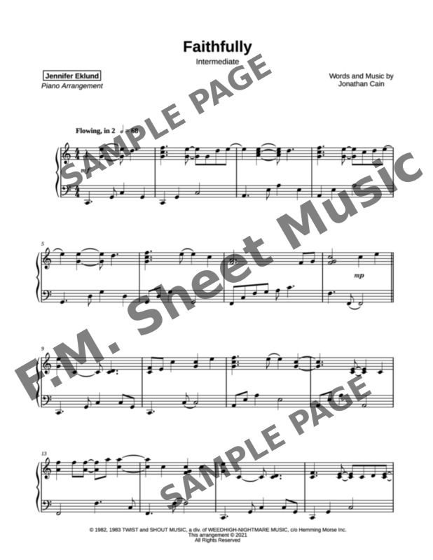 Faithfully Intermediate Piano By Journey Fm Sheet Music Pop